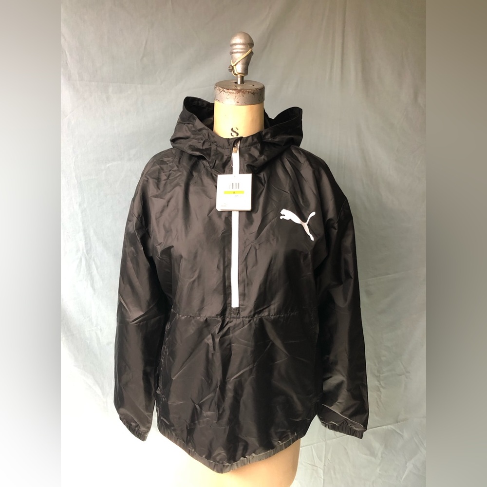 NWT Puma Black Spark 3/4 Zip Wind Jacket, Size Small